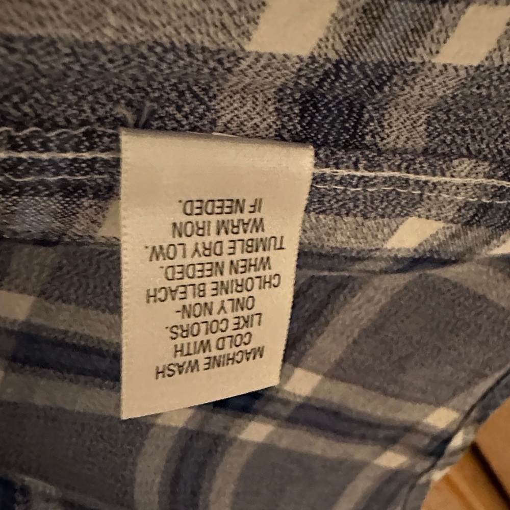 Sonoma Blue and White Plaid Casual Shirt - Picture 3 of 4